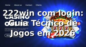 222win com login: Guia Técnico de Jogos em 2026 🎮